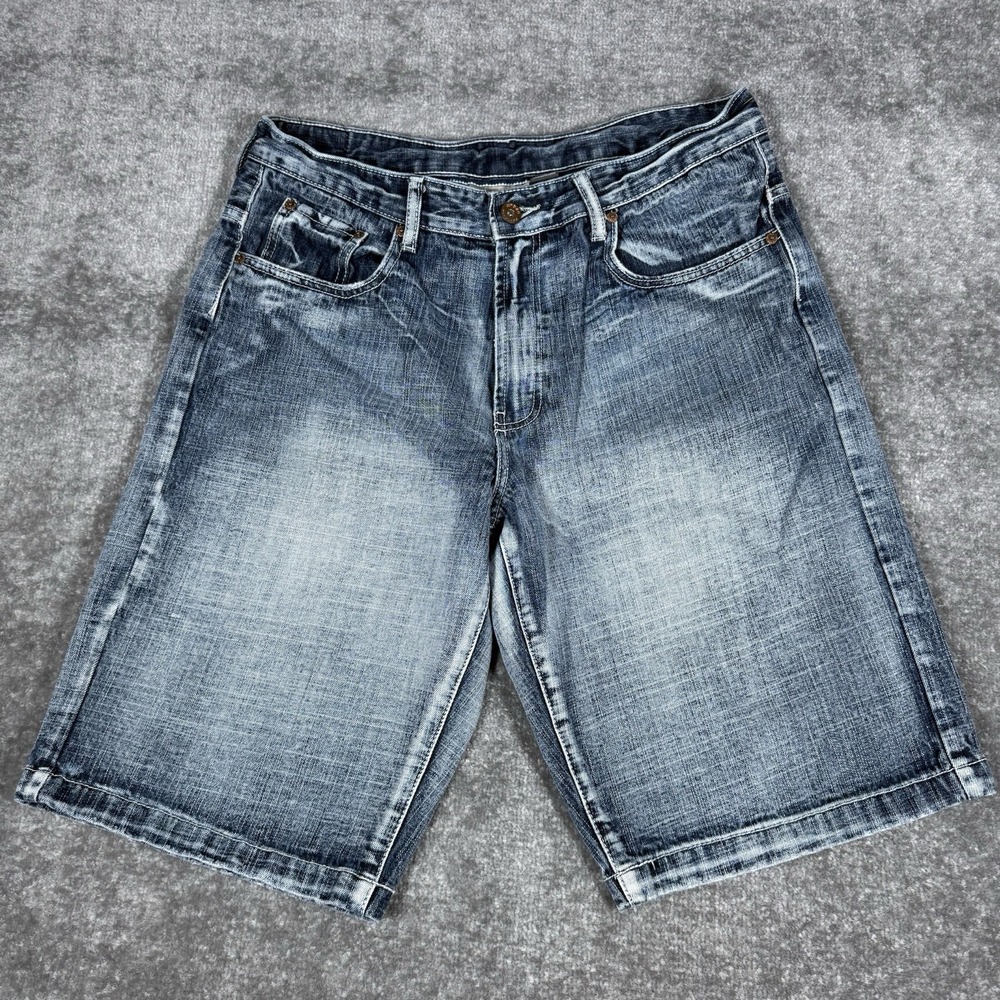 Urban Up Shorts Men's 34 Blue Denim Distressed Skater‎ Grunge